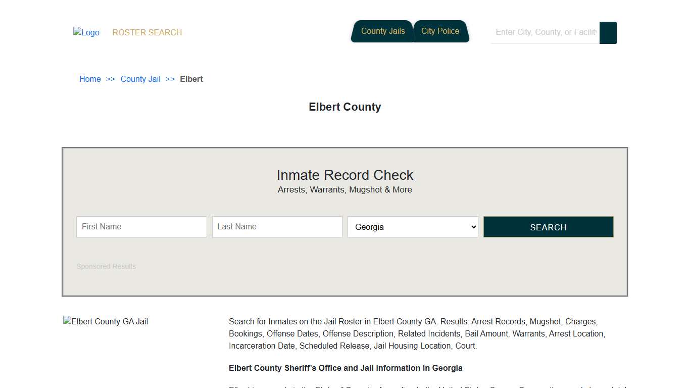 Elbert County | Georgia Jail Inmate Search